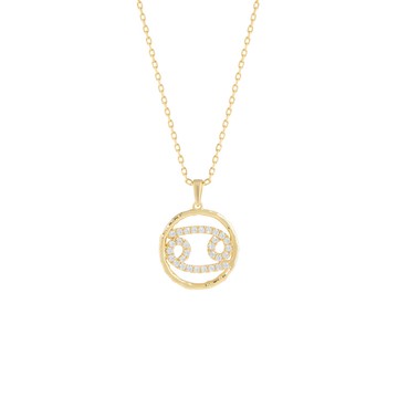 【Zodiac系列】十二星座培育鑽石項鍊 - 巨蟹座
