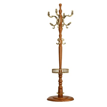 立式曬衣架 實木歐式衣帽架 落地家用 掛包架 單杆式衣架 簡約現代 臥室掛衣服架子 置物款 如意大掛鈎 55*185CM