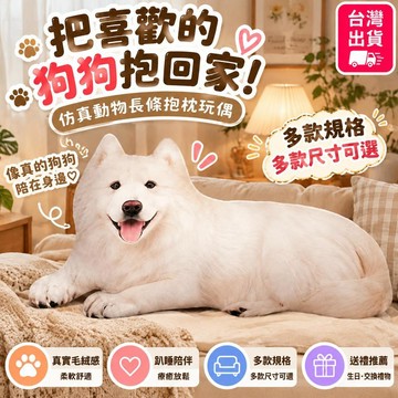 台灣出貨 仿真狗狗抱枕 長條趴趴犬仿真玩偶 柴犬柯基比熊多款可選 睡覺陪伴抱枕 沙發靠枕 房間療癒裝飾 女生生日禮物