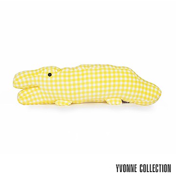 Yvonne Collection鱷魚造型長抱枕-黃格