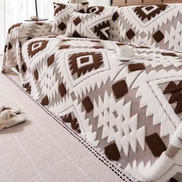 秋冬季加厚沙發巾現代風客廳全蓋午睡毯舒棉絨提花防貓抓沙發蓋布