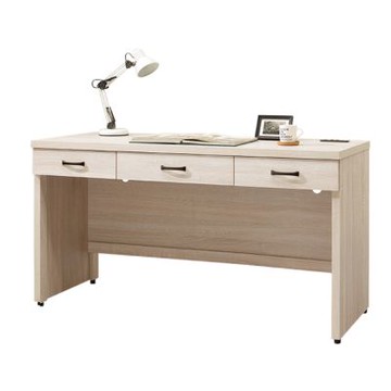 文創集 麥科大5尺三抽書桌(桌面設置便利插座)151x58x82-cm免組