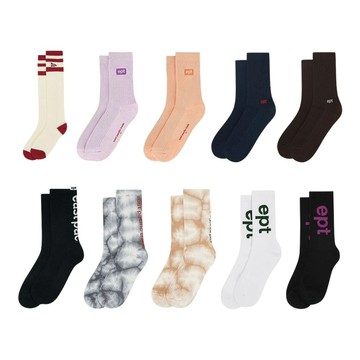 Ept Logo Socks 襪子 米紅/紫/肉粉/海軍藍/紅棕/黑白字/渲染灰/橘/白綠/黑紫