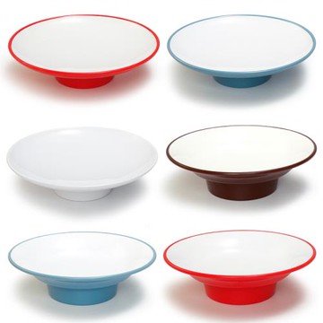 密胺個性高腳盤子餐廳自助蛋糕甜品展示盤水果盤塑料商用冷涼菜盤