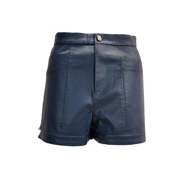 TOORDER深藍色皮短褲