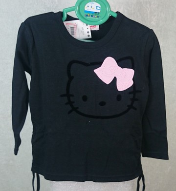 【震撼精品百貨】Hello Kitty 凱蒂貓~童裝_長T_黑_大KITTY