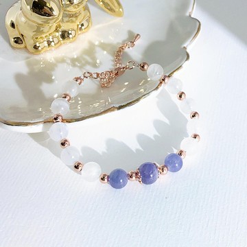 愛情運 坦桑石   月亮石 水晶手鏈 天然石 生日禮物 姊妹禮物