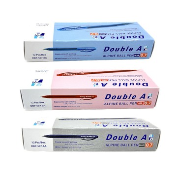 【第2件0元】Double A Alpine按壓式原子筆0.7mm (12入)(新舊版隨機出貨)-藍/黑/紅