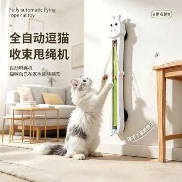🎉限量優惠🎉新款寵物貓咪全自動逗貓甩繩機門裝式自動運動飛繩貓  玩具  寵物  玩具