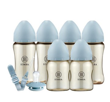 小獅王辛巴 咬咬喝喝進階組！新生起手包(扭扭奶嘴組)(晨藍) 2532元