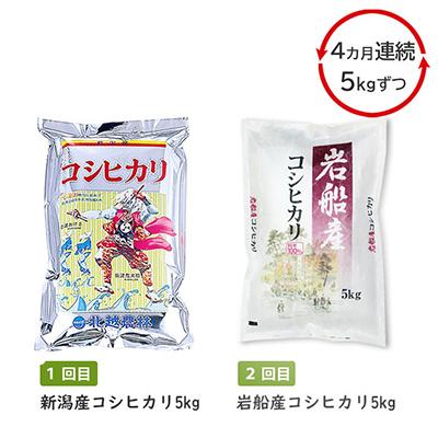 ふるさと納税 新潟県 新潟ブランドコシヒカリ食べくらべ5kg全4回