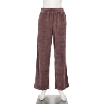 Puma 基本系列 女款 紫色 歐規 羅紋絲絨 運動 休閒 直筒 長褲 68810888