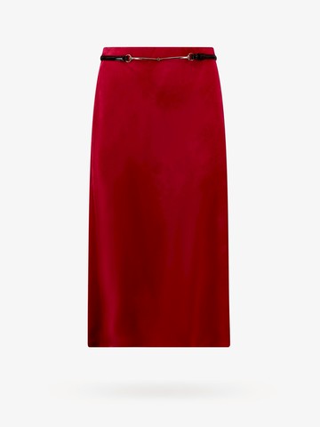 Velvet skirt with belt and horsebit detail - GUCCI - gender_Woman