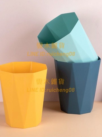 簡約垃圾桶 家用客廳衛生間廚房 無蓋大號創意臥室辦公室紙簍廁所【雲木雜貨】