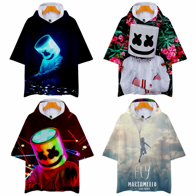 マシュメロ Marshmello Tシャツ 半袖 3dプリント 男女兼用 パーカー おしゃれ 大きいサイズ カットソー トップス フード付き 春 夏 カジュアル プルオーバー 通販 Lineポイント最大1 0 Get Lineショッピング