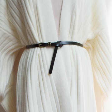 毛衣腰帶復細皮帶女真皮打結百搭腰鏈裝飾