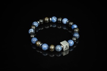 【碧海】 |  藍紋石 金曜石  |  水晶手鍊