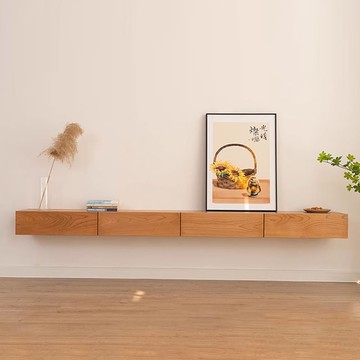 實木電視柜客廳房間壁掛懸空懸浮掛柜酒店民宿原木懸掛極簡小戶型 pm6191