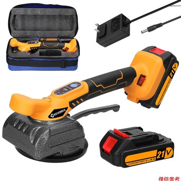 Geevorks 21V鋰電瓷磚平鋪機 電動地磚瓷磚震動鋪平工具 智能振動鋰電無線貼磚機 帶副手柄輕鬆矯正瓷磚位置 5檔
