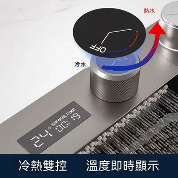 統編發票/免運 鯊魚按鍵水龍頭數顯瀑布式水龍頭飛雨水槽廚房洗菜盆不鏽鋼家用 水龍頭 無鉛龍頭 洗手盆水龍頭 廚房水龍頭