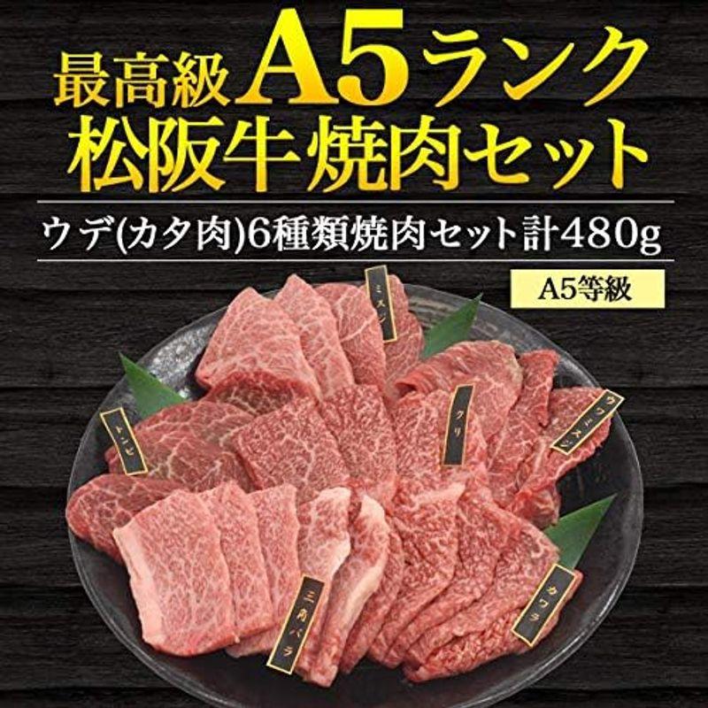 松阪牛 焼肉 ギフト A5等級 希少部位 6種 食べ比べ 計480g 国産 和牛 盛り合わせ 焼き肉セット 黒毛和牛 焼き肉 贈答用 熨斗