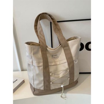 大容量百搭大學生上課通勤包包女2025新款日系時尚休閑單肩托特包