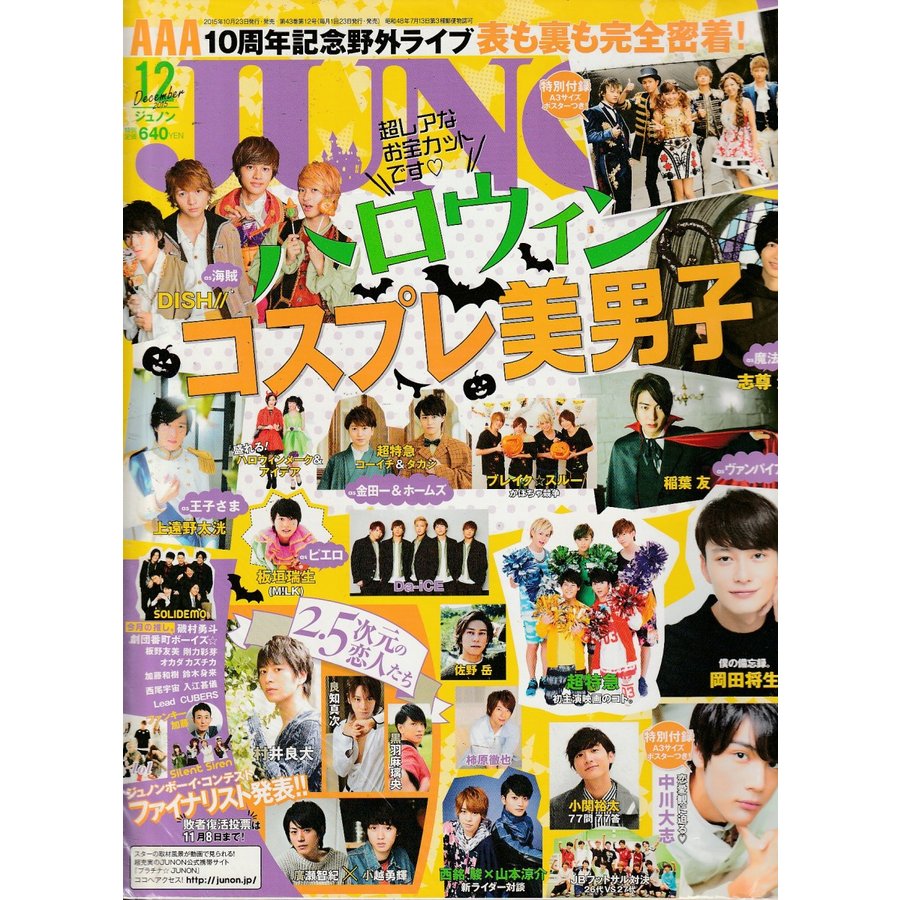 JUNON　ジュノン　2015年12月 　雑誌