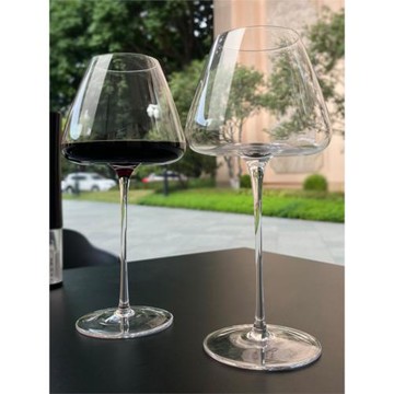 歐式紅酒杯套裝家用奢華高檔葡萄酒杯子水晶玻璃勃艮第高腳杯凹槽