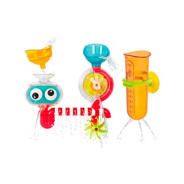 Yookidoo 戲水玩具 試管附刻度 吸盤吊掛 促進感官發展  大眼瀑布透視組 閉彩盒 多色  1組