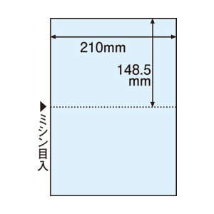 （まとめ） TANOSEE マルチプリンター帳票（FSC森林認証紙） A4 2面 穴なし ブルー 1箱（500枚） （代引不可）