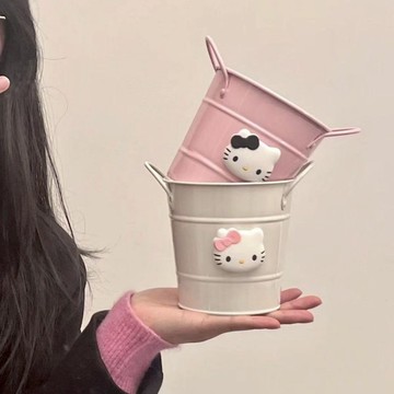 kitty筆筒🎀 ins可愛少女心凱蒂貓桌面收納桶 kitty收納桶 可愛筆筒