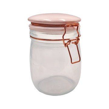 Premier 扣式玻璃密封罐 750ml  粉紅色  1個