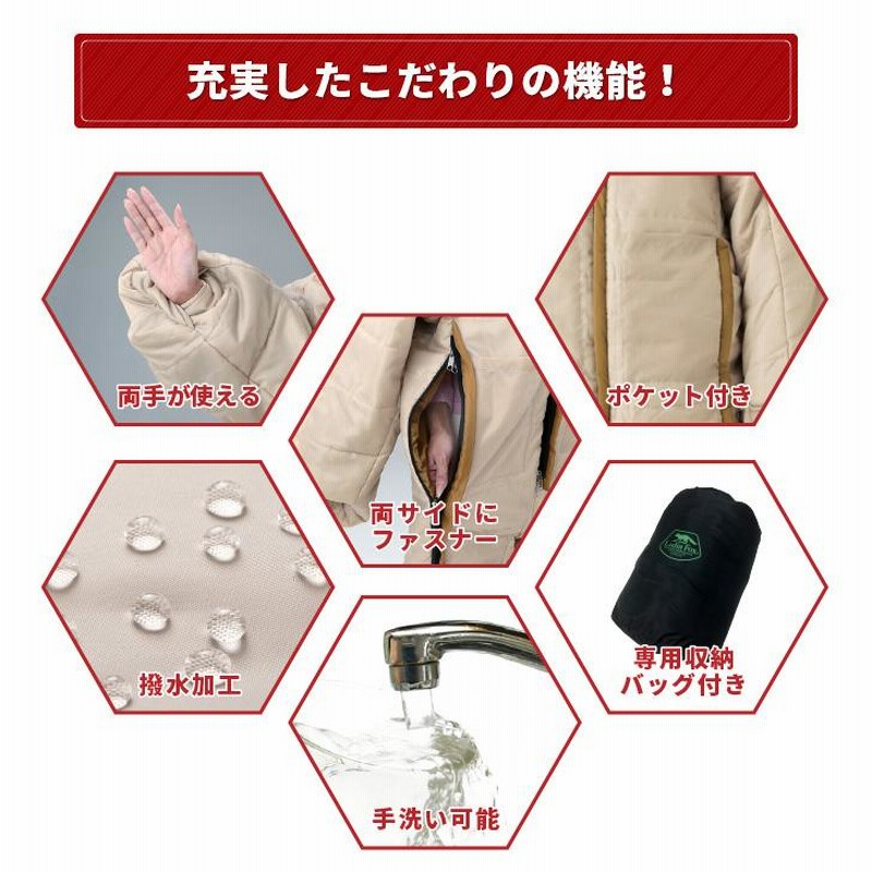 正規販売店 着る毛布 防災グッズ 防災用シュラフ 寝袋 NEW動ける 