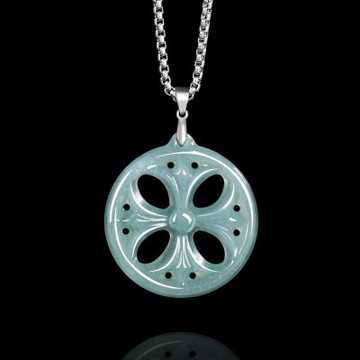 【Paiya 派亞】正品天然A貨翡翠藍水十字架玉石吊墜掛件男女款玉墜(送禮好物/交換禮物)