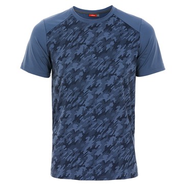 沁涼印花網眼T-shirt-古靛藍(男264110270)
