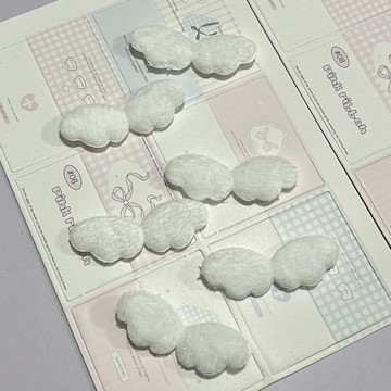 ✨桃園出貨✨小天使cm翅膀毛絨diy蕾絲卡套手工材料咕卡配件托盤配飾手工編織