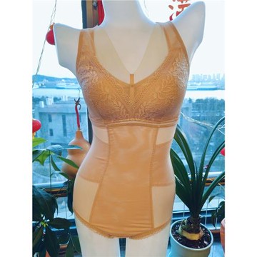 緊版帶胸墊塑身衣薄款聚攏收腹束腰收肚子美體連體內衣內褲一體式