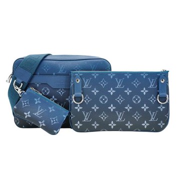 Louis Vuitton 展示品 Trio 漸層帆布斜背郵差包(M11592-藍)