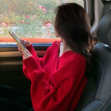 歐洲站歐貨軟糯浣熊絨新年紅色山羊絨毛衣女冬小眾別致高級設計感