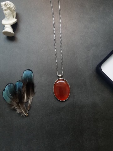 紅色天然瑪瑙石項鍊大氣款式毛衣鏈