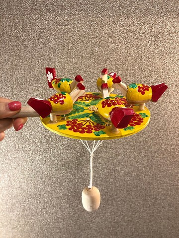 俄羅斯木製玩具雞，兒童木製玩具，活體玩具，俄羅斯玩具