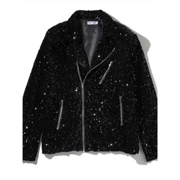 七彩亮片拉鏈夾克男短款機車外套男模肖戰權志龍同款舞臺演出禮服