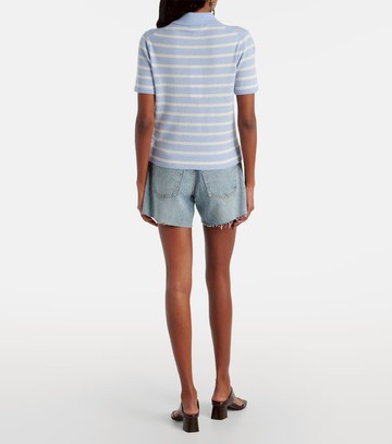 Veronica Beard Shana striped cashmere polo sweater