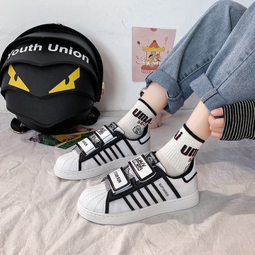 2022年新款春季魔術貼小白帆布板鞋女ulzzang百搭運動ins街拍潮鞋