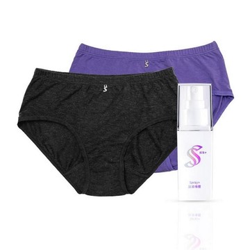 sis+抗菌內褲 基本款 兩入 + 貼身衣物抗菌噴霧 50ml 單入 桃紅 / S*2+噴霧