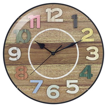 Kinyo 12吋鄉村風立體數字掛鐘 CL-215 308 x 308 x 39mm 516g  混和顏色