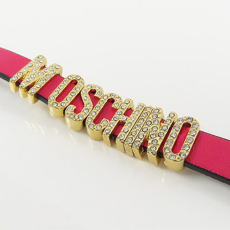 MOSCHINO モスキーノ Crystal Embellished Logo Bracelet A77528002