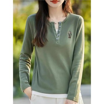 秋季新款打底衫女德絨保暖內衣雙面磨毛發熱顯瘦內搭上衣時尚百搭