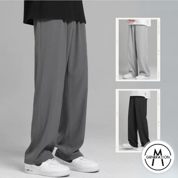 【M世代】『熱賣中』寬褲男冰絲長褲男生夏季薄款九分西褲休閒褲百搭直筒褲男垂感闊腿褲西裝褲冰絲運動褲APCK27