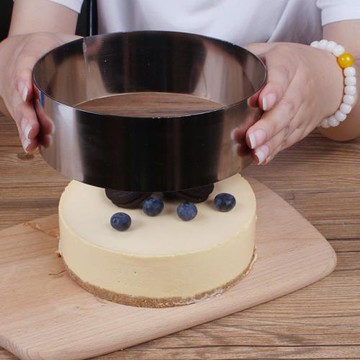 圓形加厚不銹鋼慕斯圈 4寸6/8/10/12寸方形心形芝士蛋糕烘焙模具